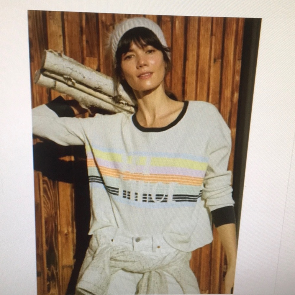 ANTHROPOLOGIE/“SKI TAHOE”THERMAL GRAPHIC WAFFLE TEE